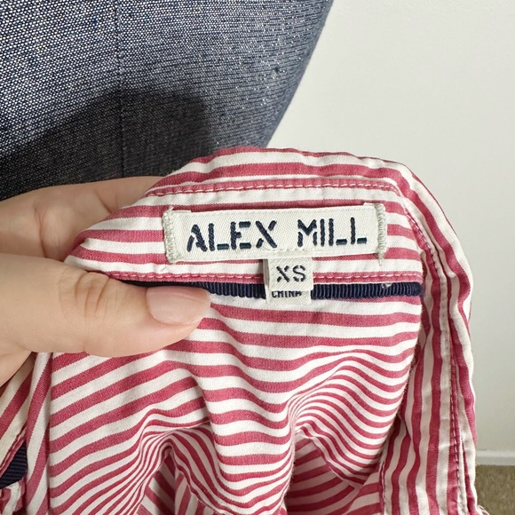 Alex Mill Red Striped Cotton Poplin Button Down Shirt Size XS - Picture 4 of 5
